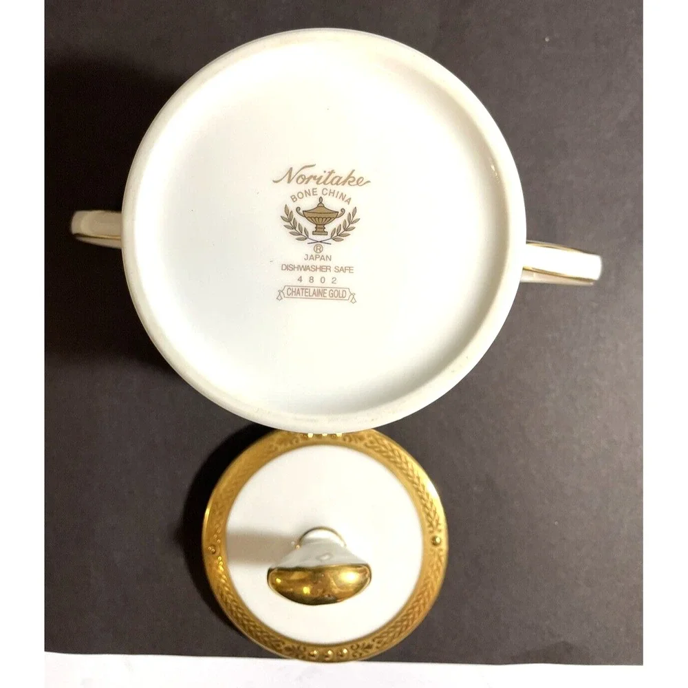 Noritake 4802 Chatelaine‎ Gold Bone China Sugar Bowl Replacement Vintage